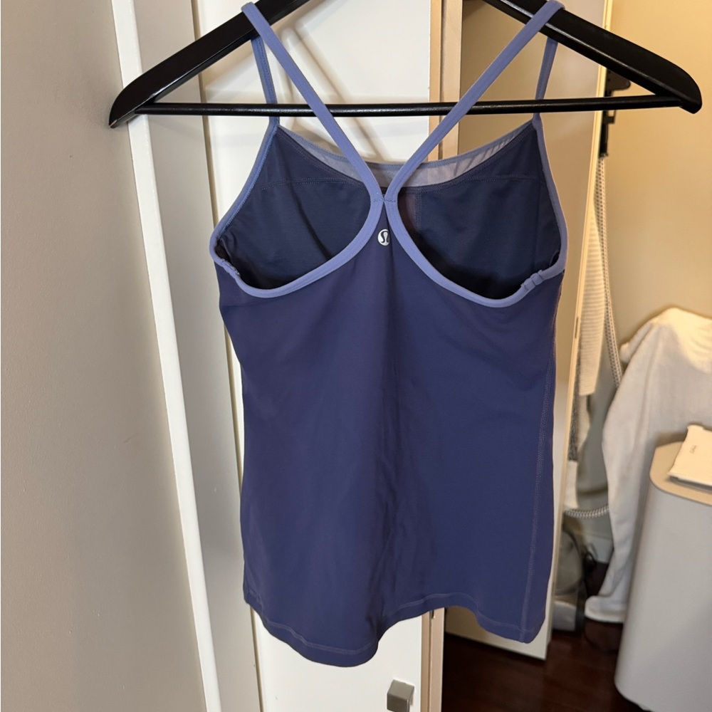 lululemon Light Blue Floy Y Colourblock Strappy Tank Top